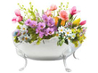 Antique Silver Footed Centrepiece Bowl with Flowers