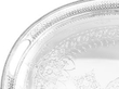 Victorian Oval Sterling Silver Serving Tray with Handles detail