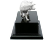 Vintage Silver Fox on Plinth side