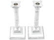 antique Silver Corinthian Column Candlesticks