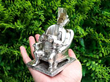 antique Victorian Novelty Silver Inkwell outside open