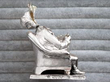 Victorian Novelty Silver Inkwell side open