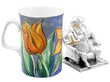 Victorian Novelty Silver Inkwell next to mug