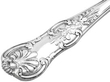 Silver Gravy Spoon in Queens Pattern detail