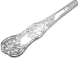 Queens Pattern Soup Ladle in Sterling Silver detail on handle