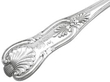 Rare Kings Pattern Silver Ice Cream Server handle detail