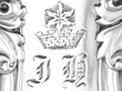 Kings Pattern Silver Ice Cream Server detail