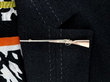Vintage Gold Shotgun Brooch wearing