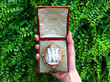 Victorian Three Graces Cameo Brooch in Gold boxed outside