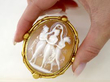 antique Victorian Three Graces Cameo Brooch in Gold