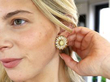 Wearing Asprey Bicolour Gold Daisy Earrings