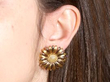 Asprey Bicolour Gold Daisy Earrings in Ear