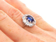 Sri Lankan Sapphire Cluster Ring being worn