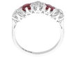 Ruby and Diamond Five Stone Ring side