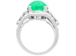 Cabochon Emerald and Diamond Cocktail Ring side