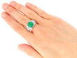 Cabochon Emerald and Diamond Cocktail Ring being worn
