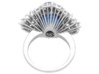 No Heat Sapphire Cluster Ring with Diamonds back