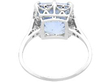 Cushion Cut Cornflower Sapphire Engagement Ring in Platinum back