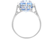 Cushion Cut Cornflower Sapphire Engagement Ring in Platinum side