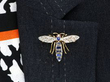 Victorian Bug Brooch with Sapphires wearing