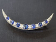 white gold Burmese Sapphire Crescent Brooch