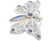 Side View Large Victorian Sapphire and Diamond Butterfly Brooch