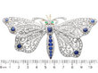 Sapphire and Diamond Butterfly Brooch with Ruler