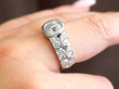 2 Carat Bezel Set Diamond Ring in White Gold wearing