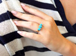 Victorian Turquoise Ring in Gold wearing