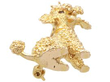 garnet yellow gold poodle brooch