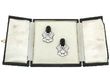 diamond dyed quartz palladium brooches in box