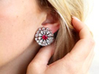 En Tremblant Setting Ruby and Diamond Earrings in Lobe