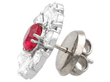 En Tremblant Setting Ruby and Diamond Earrings Side View