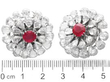 En Tremblant Setting Ruby and Diamond Earrings with Ruler