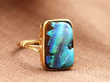 antique Black Opal Cameo Ring in Yellow Gold