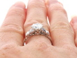 Art Deco Diamond Solitaire Ring in Platinum on finger