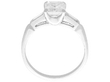 Asscher Diamond Solitaire in Platinum side