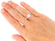 Asscher Diamond Solitaire in Platinum wearing