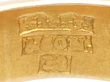 Emerald and Diamond Gold Band hallmarks