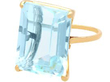 yellow Gold Emerald Cut Aquamarine Ring