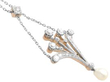 1930s Pearl and Diamond Pendant Necklace in rose gold