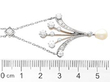 1930s Pearl and Diamond Pendant Necklace size