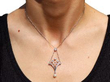 wearing 1930s Pearl and Diamond Pendant Necklace