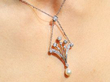 1930s Pearl and Diamond Pendant wearing