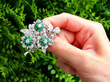 Garrard Emerald and Diamond brooch outside