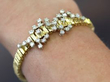 18ct Gold Round Brilliant Cut Diamond Abstract Scatter Bracelet on Wrist