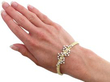 Wearing 18ct Gold Round Brilliant Cut Diamond Abstract Scatter Bracelet