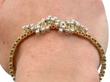 Round Brilliant Cut Diamond Abstract Scatter Bracelet on Wrist