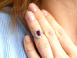 wearing ruby cluster ring
