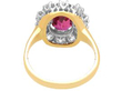 Cushion Cut Ruby and Diamond Cluster Ring back